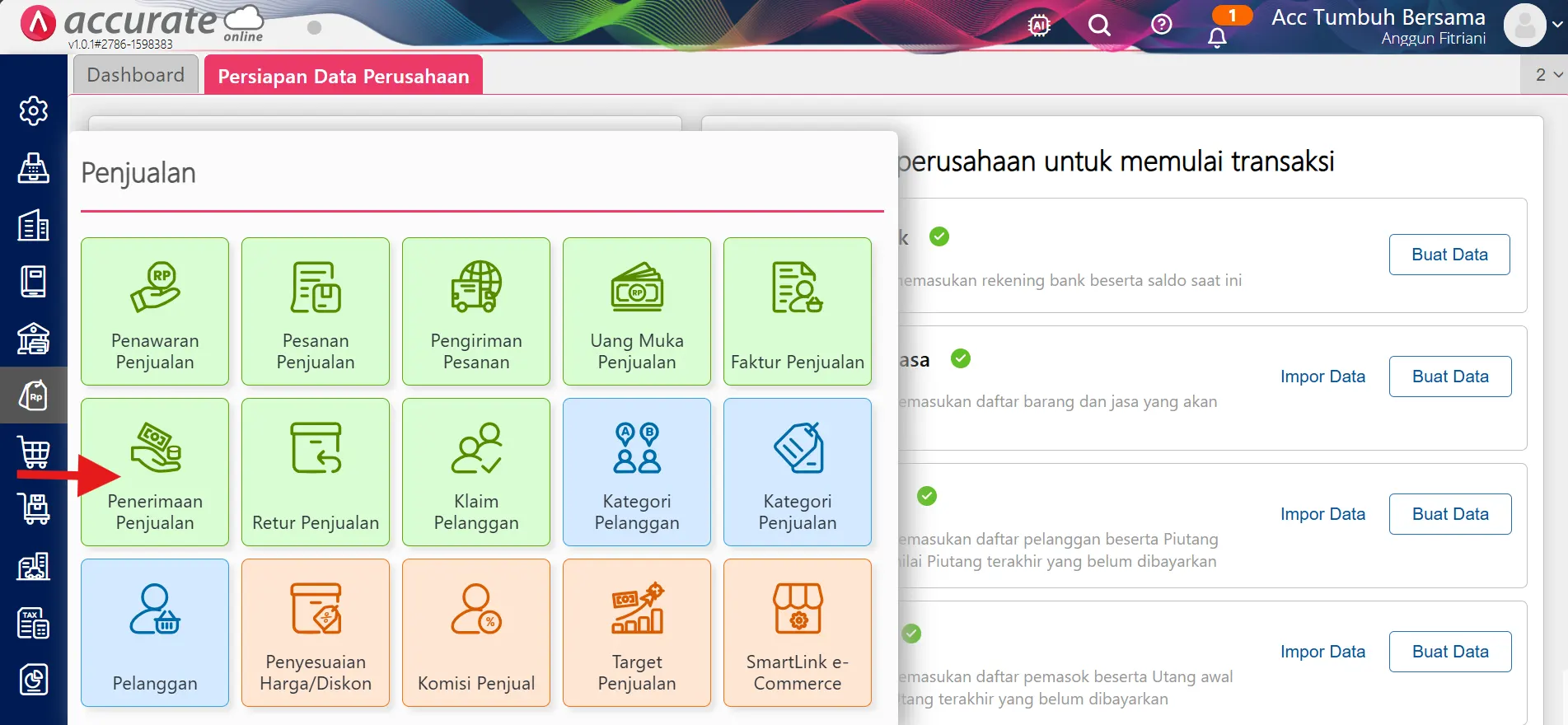 9 Retur penjualan untuk memotong nilai faktur lain yang belum lunas